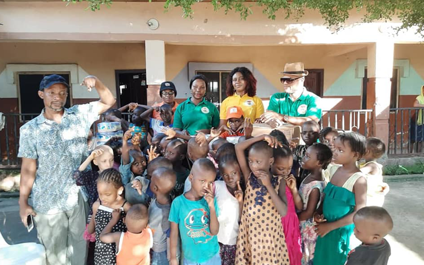 JHF team, Orphanage Director-Stephen Niyi and the children