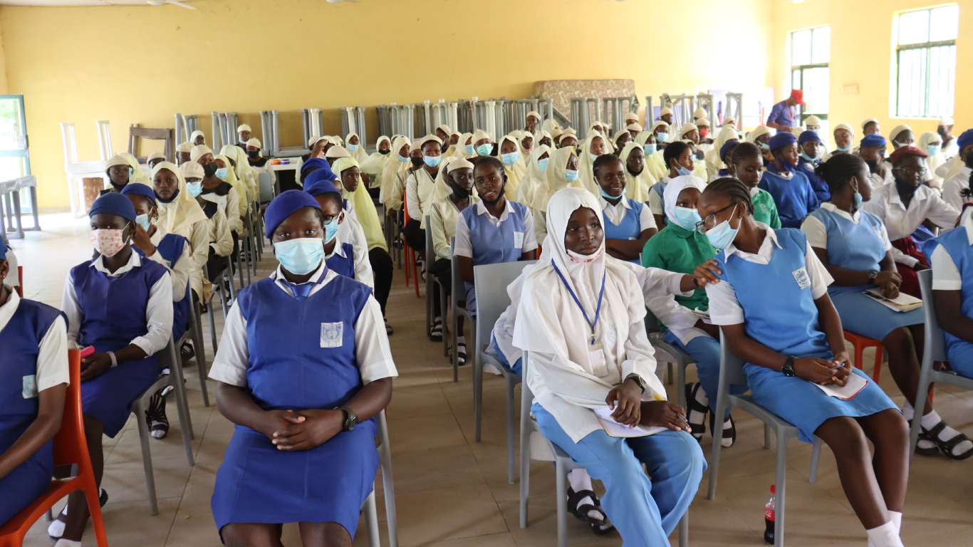 Cross-section of the girls from different schools listening to the Speaker