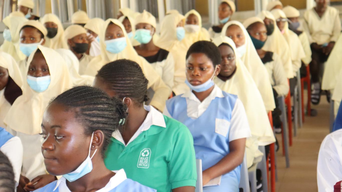 Cross-section of the girls from different schools listening to the Speaker