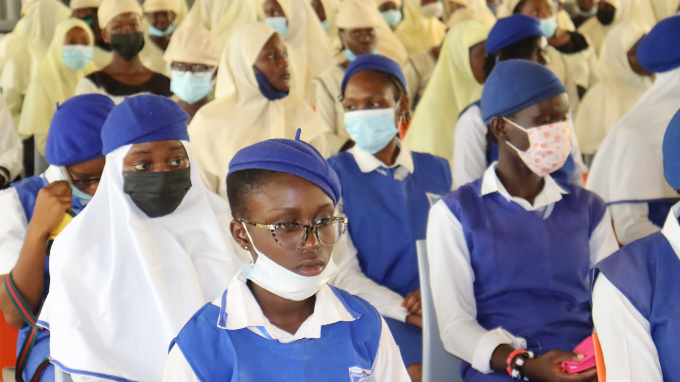 Cross-section of the girls from different schools listening to the Speaker